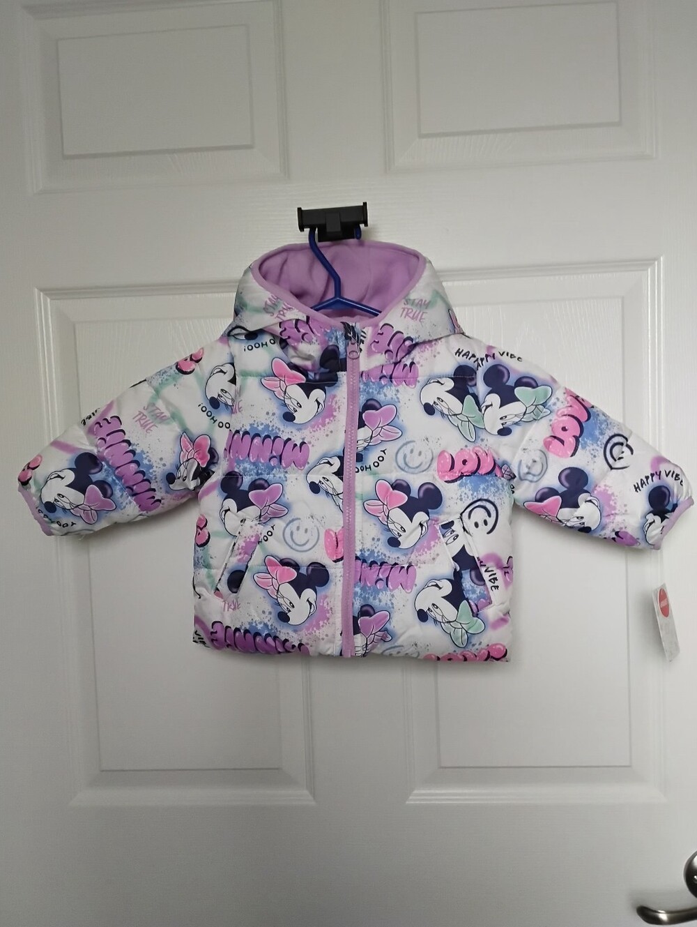 Kids Puffer Jacket with Minnie Mouse Print